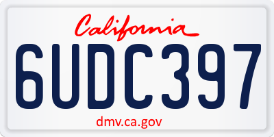 CA license plate 6UDC397