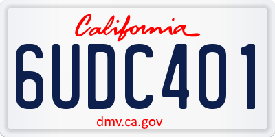 CA license plate 6UDC401