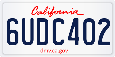 CA license plate 6UDC402