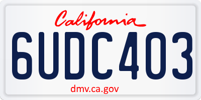 CA license plate 6UDC403