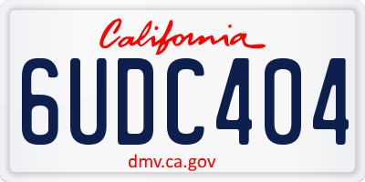 CA license plate 6UDC404
