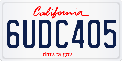 CA license plate 6UDC405