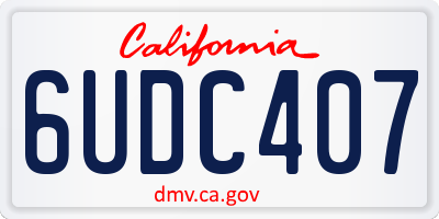 CA license plate 6UDC407