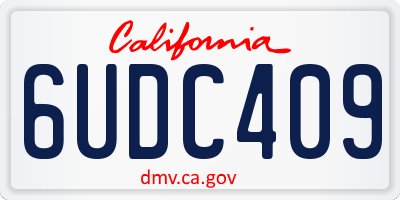 CA license plate 6UDC409