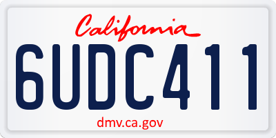 CA license plate 6UDC411