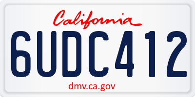CA license plate 6UDC412