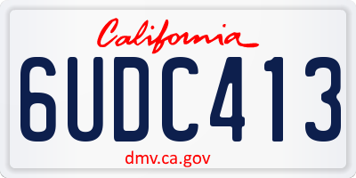 CA license plate 6UDC413