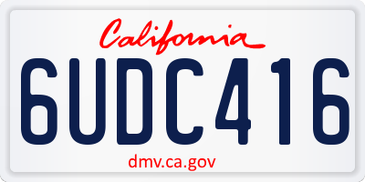 CA license plate 6UDC416