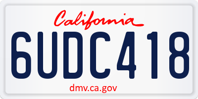 CA license plate 6UDC418