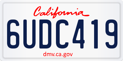 CA license plate 6UDC419