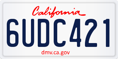 CA license plate 6UDC421