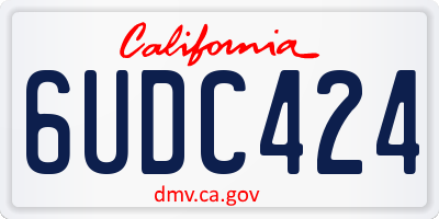 CA license plate 6UDC424