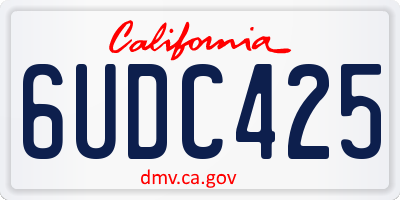 CA license plate 6UDC425