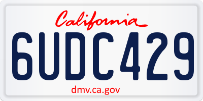 CA license plate 6UDC429