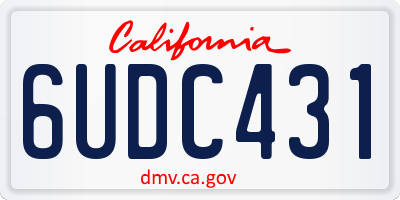 CA license plate 6UDC431