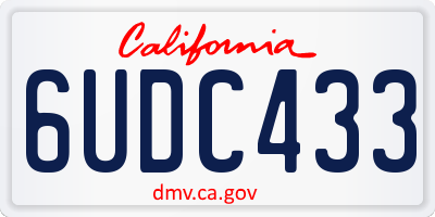 CA license plate 6UDC433