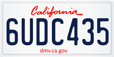 CA license plate 6UDC435