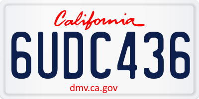 CA license plate 6UDC436