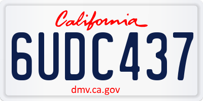 CA license plate 6UDC437