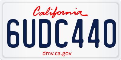 CA license plate 6UDC440