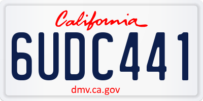 CA license plate 6UDC441