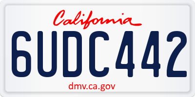 CA license plate 6UDC442