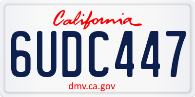 CA license plate 6UDC447