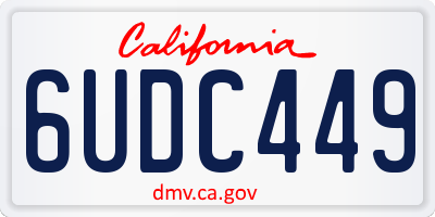 CA license plate 6UDC449