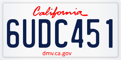 CA license plate 6UDC451