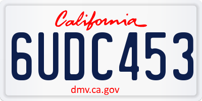 CA license plate 6UDC453