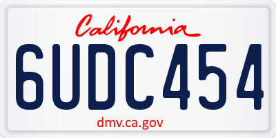 CA license plate 6UDC454