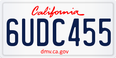 CA license plate 6UDC455