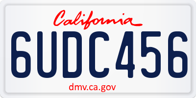 CA license plate 6UDC456