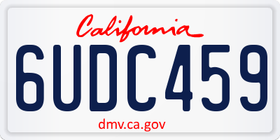 CA license plate 6UDC459