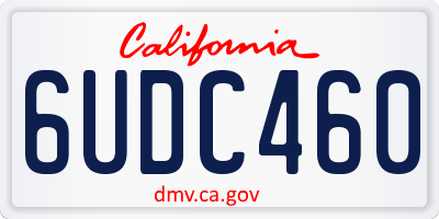 CA license plate 6UDC460