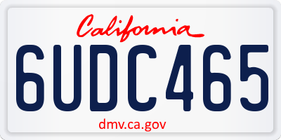 CA license plate 6UDC465