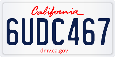CA license plate 6UDC467
