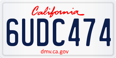 CA license plate 6UDC474