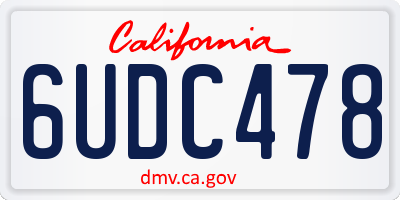 CA license plate 6UDC478