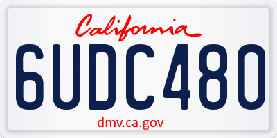 CA license plate 6UDC480