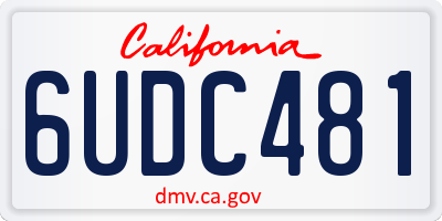 CA license plate 6UDC481