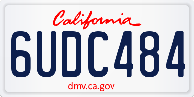 CA license plate 6UDC484