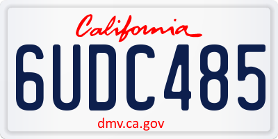 CA license plate 6UDC485