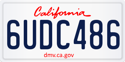 CA license plate 6UDC486