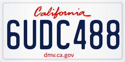 CA license plate 6UDC488