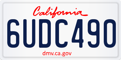 CA license plate 6UDC490