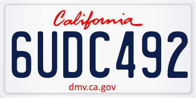 CA license plate 6UDC492