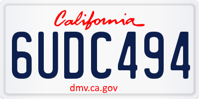 CA license plate 6UDC494