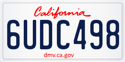 CA license plate 6UDC498