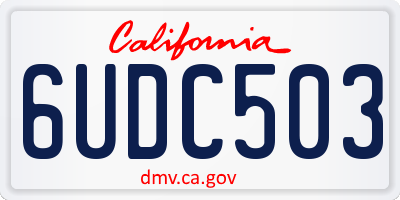 CA license plate 6UDC503
